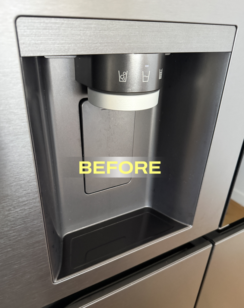 Close-up of LG InstaView without the drip tray